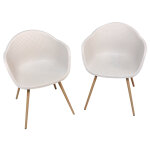 Lot de 2 fauteuils coque en rsine blanche fjord