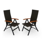 Lot de 2 fauteuils dossier rglable en alumnium anthracite barcelona