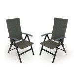 Lot de 2 fauteuils dossier rglable en alumnium gris barcelona