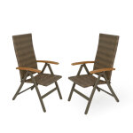 Lot de 2 fauteuils dossier rglable en alumnium taupe barcelona