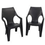 Lot de 2 fauteuils graphite dante