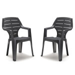 Lot de 2 fauteuils graphite marne