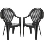 Lot de 2 fauteuils de jardin fidji anthracite Lot de 2 fauteuils de jardin fidji anthracite