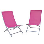 Lot de 2 fauteuils de plage pliants ooly fuchsia