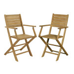 Lot de 2 fauteuils pliants acacia naturel danang