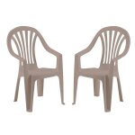 Lot de 2 fauteuils en rsine polypropylne taupe aruba