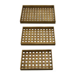 Lot de 3 plateaux en bois kalaw