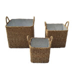Lot de 3 pots de fleurs en fibre vgtale 35 cm cana