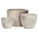 Lot de 3 pots ronds en cramique olga blanc