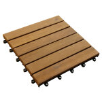 Lot de 12 dalles en bois d' acacia clipsables 30 x 30 cm 1, 08m