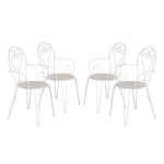 Lot de 4 fauteuils blancs romance