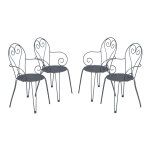 Lot de 4 fauteuils gris romance