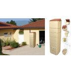 Lot de 4 rcuprateurs eau mural beige 650 litres