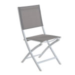 Lot de deux chaises pliantes noir et textilène anthracite Lot de deux chaises pliantes noir et textilène anthracite