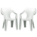 Lot de deux fauteuils blanc dante