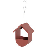 Mangeoire cabane pour oiseaux en mtal  suspendre terracotta