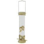 Mangeoire silo en plastique beige 4 perchoirs
