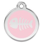 Mdaille de chien personnalis arrte rose ple de 3, 8 cm