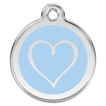 Mdaille pour chien rond personnalisable en coeur bleu clair 3. 8 cm