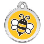 Mdaille d'identification pour animaux abeille jaune taille m