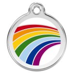 Médaille d'identification pour animaux arc en ciel taille l Médaille d'identification pour animaux arc en ciel taille l
