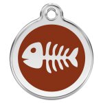 M�daille d'identification pour animaux arr�te marron taille s