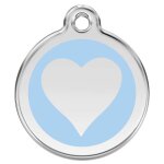 M�daille d'identification pour animaux coeur bleu clair taille l