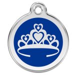 Mdaille d'identification pour animaux couronne bleu fonc taille s