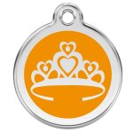 Mdaille d'identification pour animaux couronne orange taille m