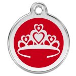 Mdaille d'identification pour animaux couronne rouge taille l