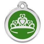 Mdaille d'identification pour animaux couronne vert taille l