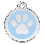 M�daille d'identification pour animaux patte bleu clair taille l