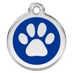 Mdaille d'identification pour animaux patte bleu fonc taille l