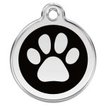 Mdaille d'identification pour animaux patte noire taille m