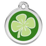 Mdaille d'identification pour animaux trfle vert taille l