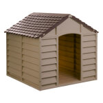 Niche pour chien en pvc moka taille l