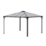 Palram canopia, tonnelle de jardin palermo 3. 6x3. 6m gris