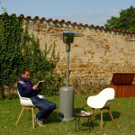 Parasol chauffant au gaz 13 kw gris aluminium Parasol chauffant au gaz 13 kw gris aluminium