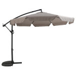 Parasol déporté avec volants 3m gris galet anguilla Parasol déporté avec volants 3m gris galet anguilla