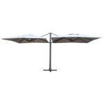 Parasol double dport 3x3m gris galet majesty