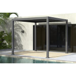 Pergola bioclimatique 3x3m avec volets, anthracite Pergola bioclimatique 3x3m avec volets, anthracite