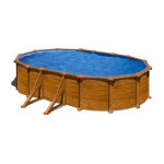 Piscine acier aspect bois 6, 34 x 3, 99 x 1, 32 m Piscine acier aspect bois 6, 34 x 3, 99 x 1, 32 m