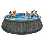 Piscine autoportante ronde anthracite 4m57 x 1m22 et filtration Piscine autoportante ronde anthracite 4m57 x 1m22 et filtration