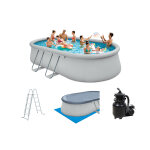 Piscine autoporte ovale 6, 10 x 3, 66 x 1, 22 m et filtration  sable