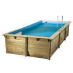 Piscine bois azura 3, 50 x 5, 05 x 1, 26 m liner bleu