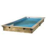 Piscine bois azura 3 x 4, 30 x 1, 26 m liner bleu