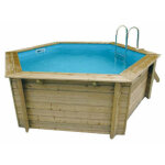 Piscine bois azura 4, 10 x 1, 20m avec bche  bulles