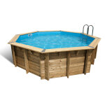 Piscine bois oca  4, 30 m x h. 1, 20 m liner bleu