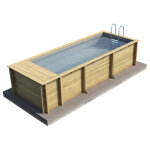 Piscine bois pool'n box 620 x 250 x 133 cm avec coffre intgr