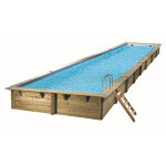 Piscine bois rectangulaire linea 15, 50 x 3, 50 x 1, 55 m